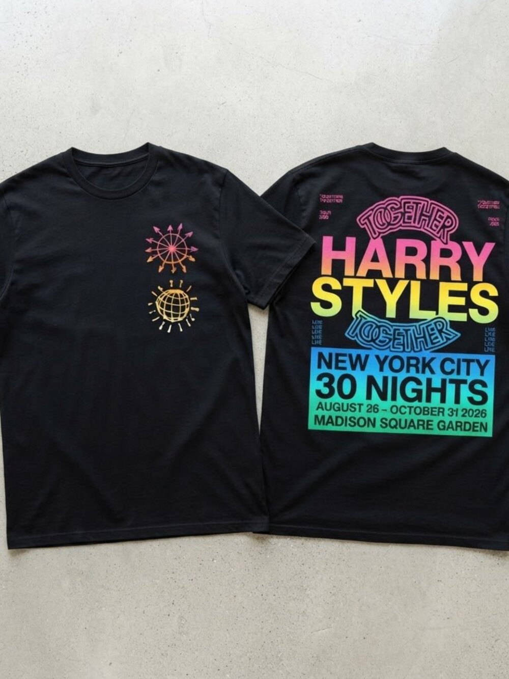 Harry Styles Together New York City 30 Nights MSG 2026 Tour Black T-Shirt S-4XL